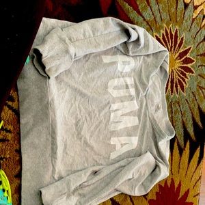 Gray and white puma sweatshirt